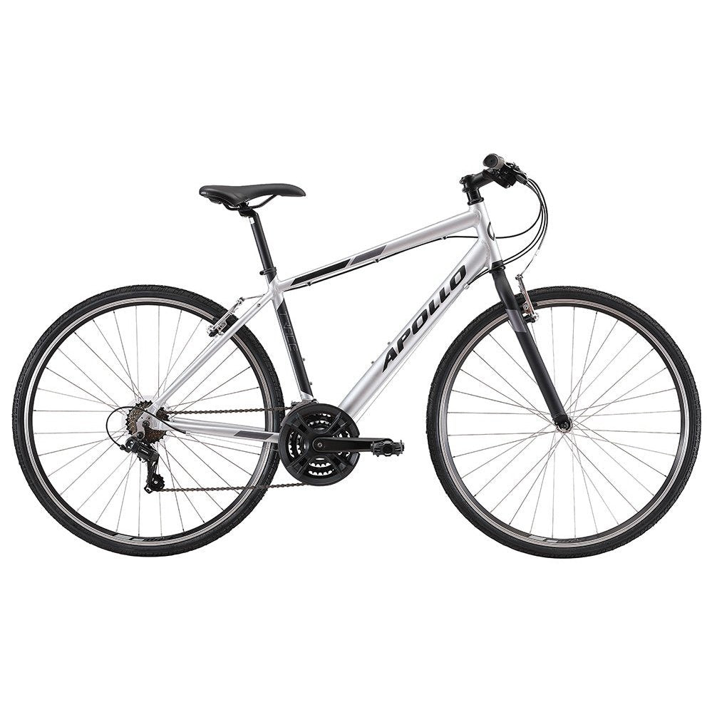 Apollo Trace 10 Matte Silver Black Commuter Urban Bikes