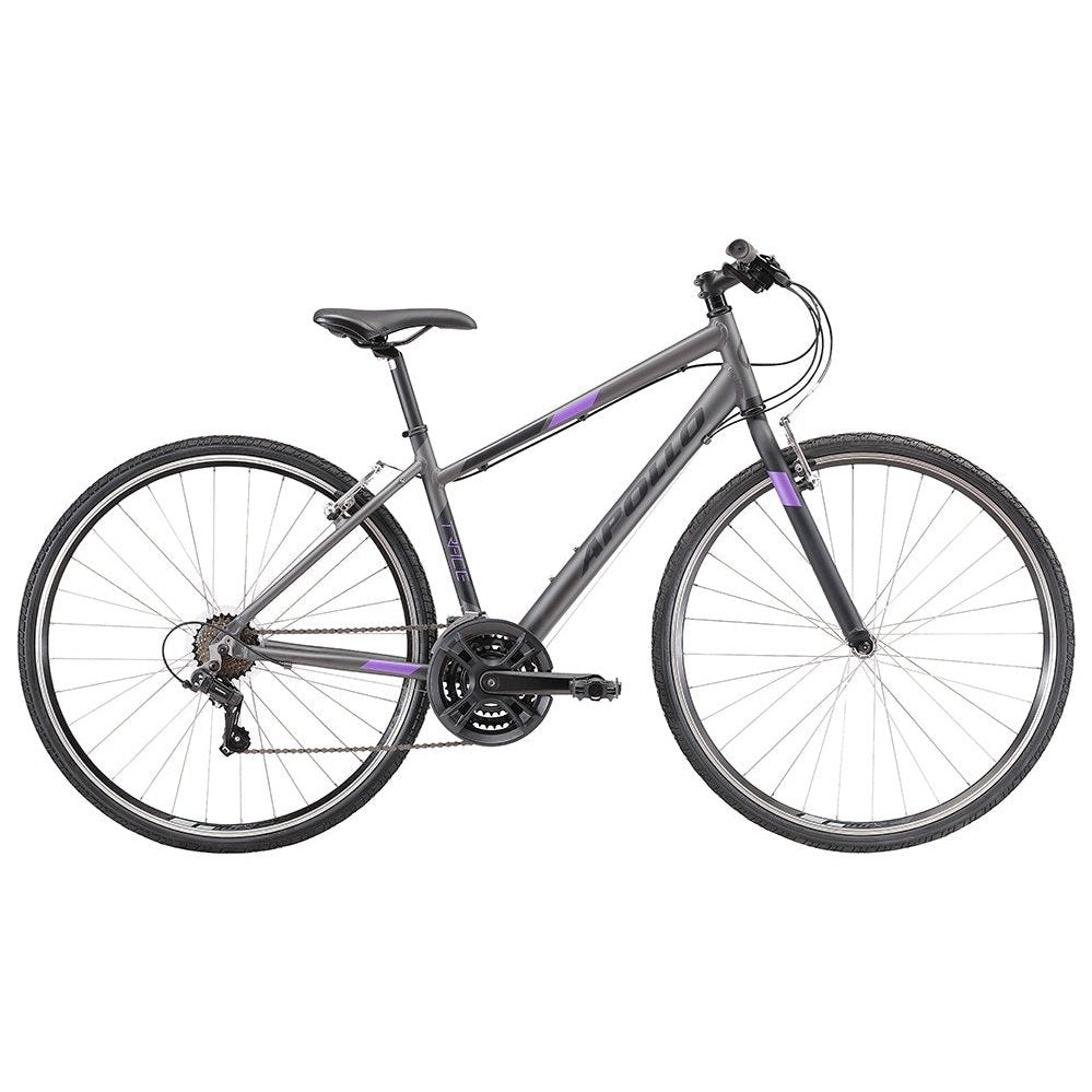 Apollo Trace 10 WS Matte Charcoal Black Lavender Commuter Urban Bikes Bicycle Bike Blvd