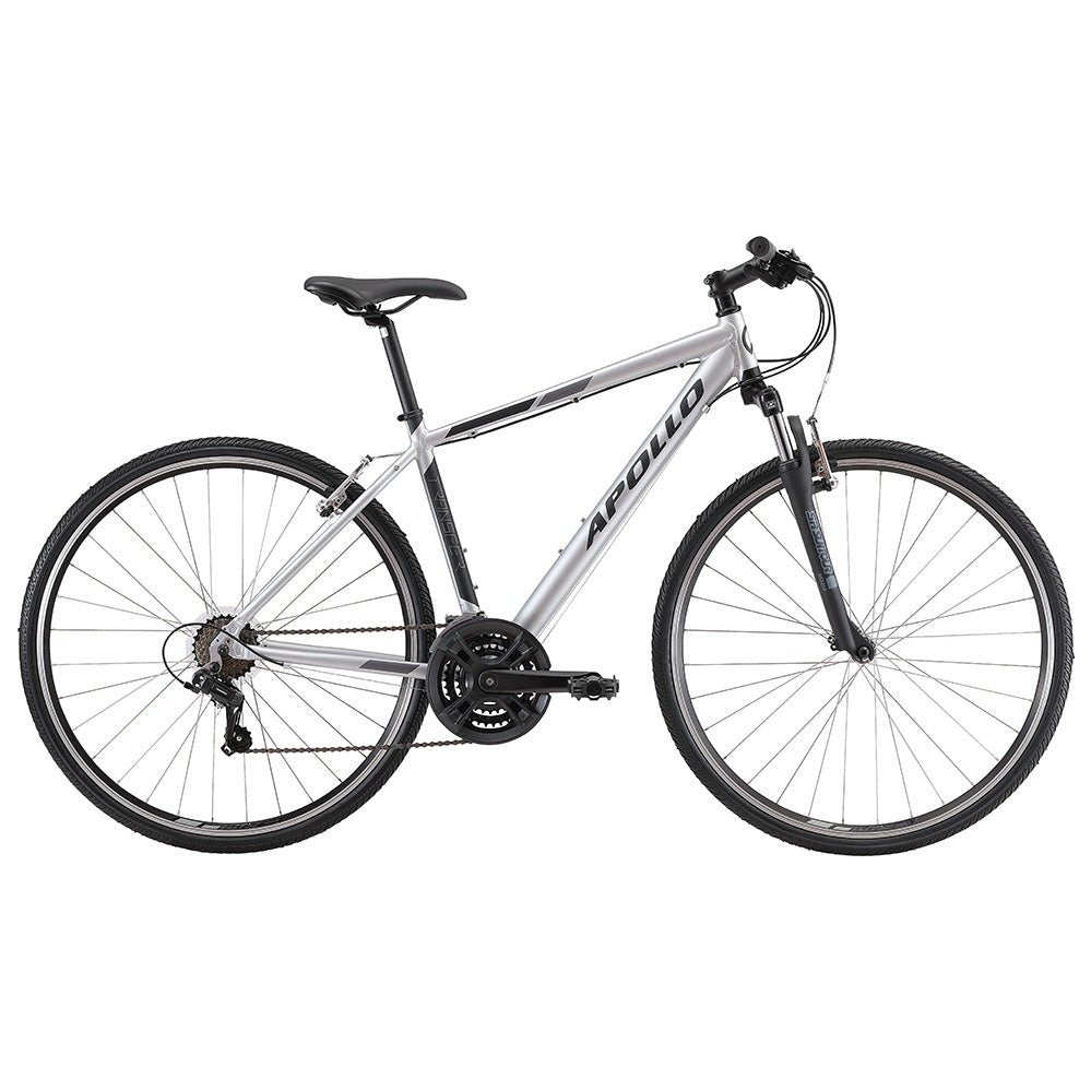 Apollo Transfer 10 Matte Silver Black Commuter Urban Bikes Bicycle Bike Blvd