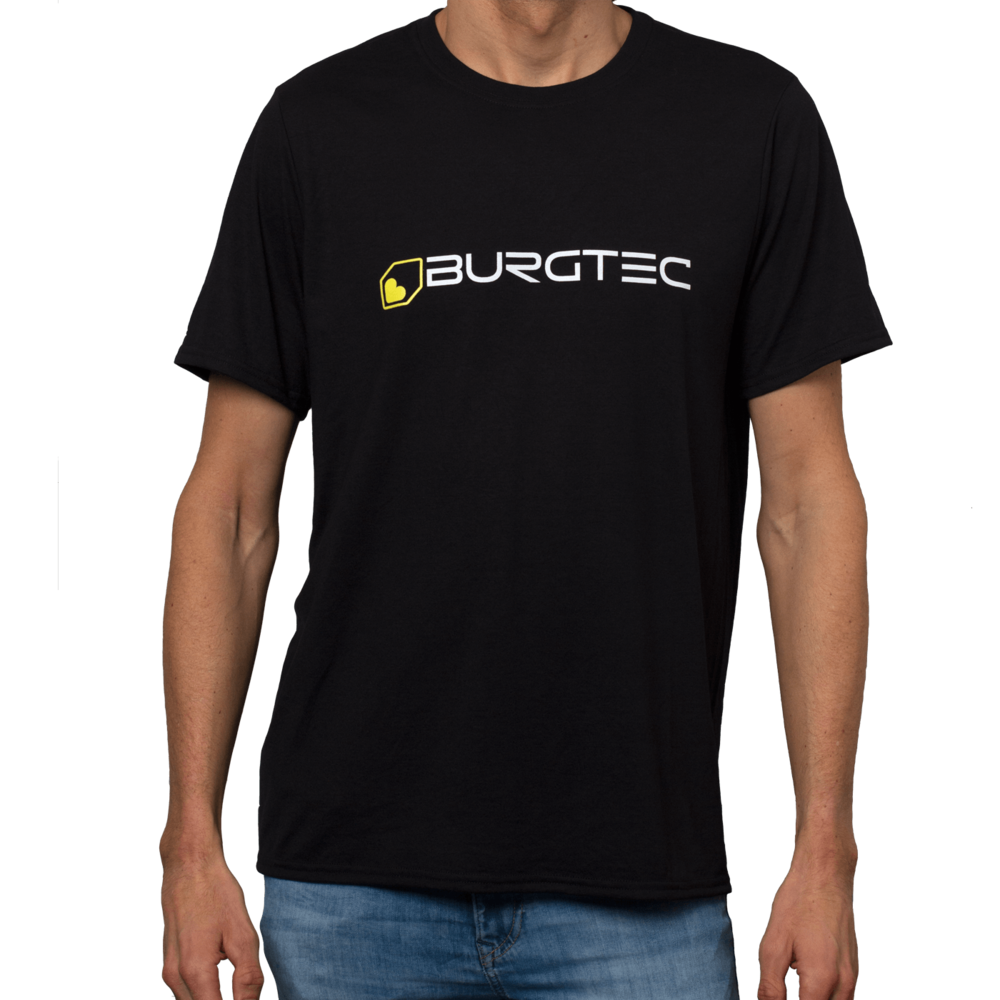 Burgtec Tech T-Shirt Black/Yellow Large Logo