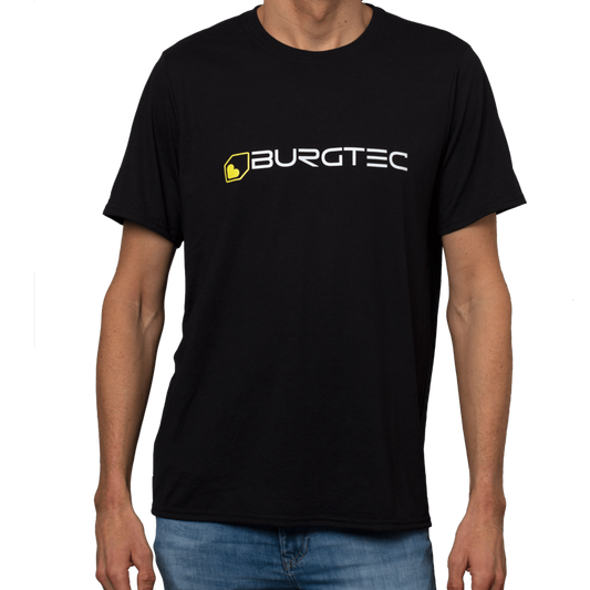 Burgtec Tech T-Shirt Black/Yellow Large Logo