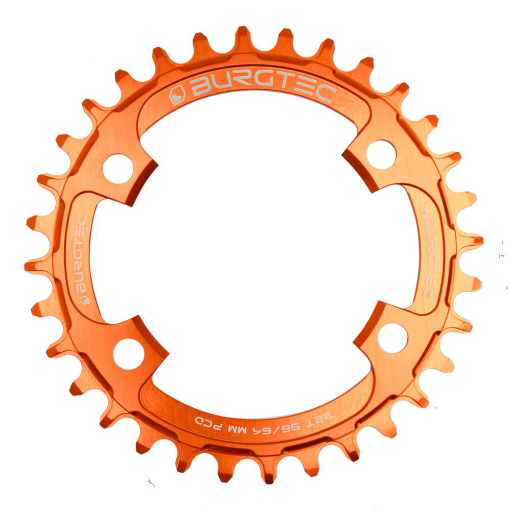 Burgtec Iron Bro Orange Chainring 30T 96/64mm BCD XT/XTR