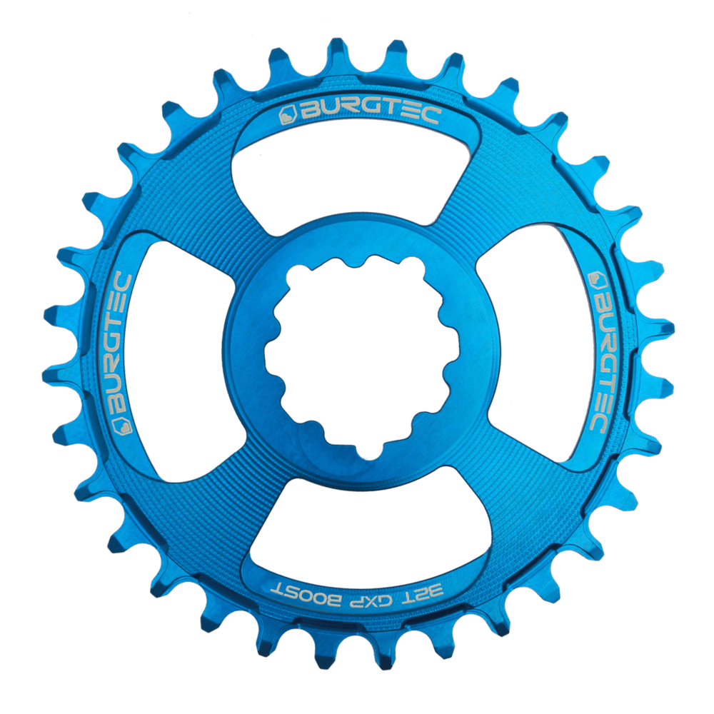 Burgtec GXP Chainring 3mm Offset Direct Mount 28T Blue