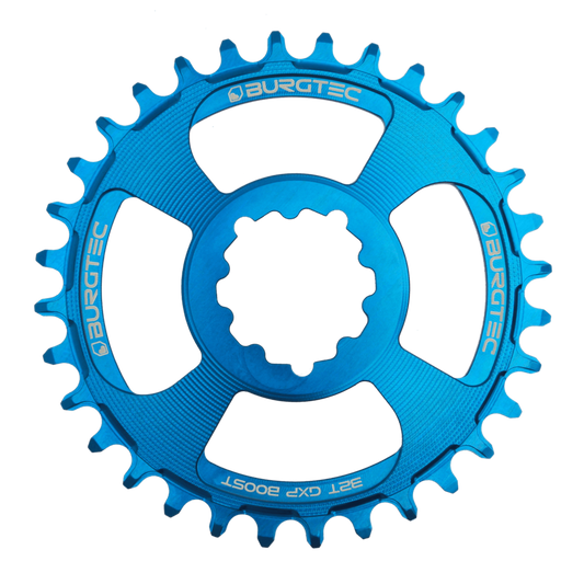 Burgtec GXP Chainring 3mm Offset Direct Mount 28T Blue