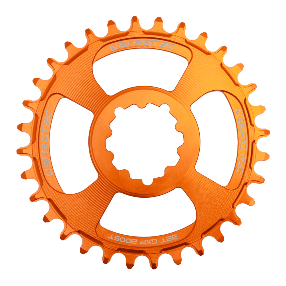 Burgtec Iron Bro 32T GXP Chainring 3mm Offset Direct Mount Orange