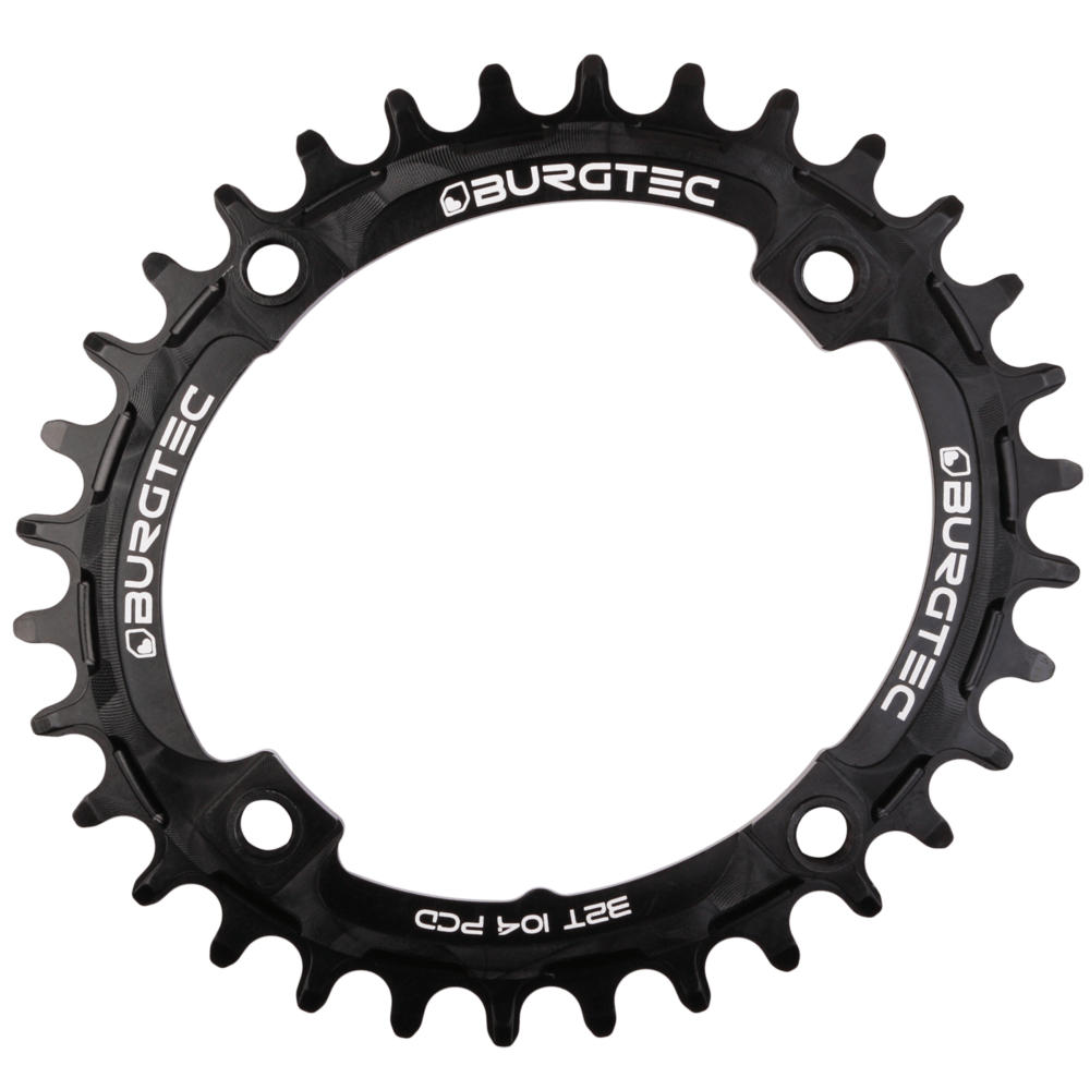 Burgtec Oval Chainring 104mm BCD 32T Black