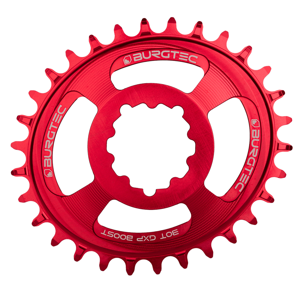 Burgtec Oval Chainring GXP 3mm Offset 30T Race Red