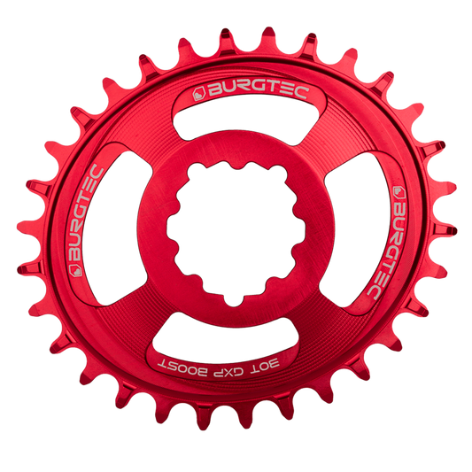 Burgtec Oval Chainring GXP 3mm Offset 30T Race Red