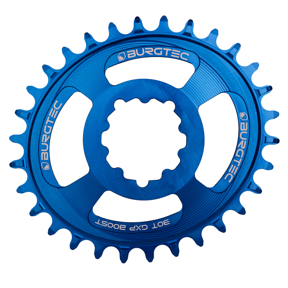 Burgtec Oval Chainring GXP 3mm Offset 30T Deep Blue