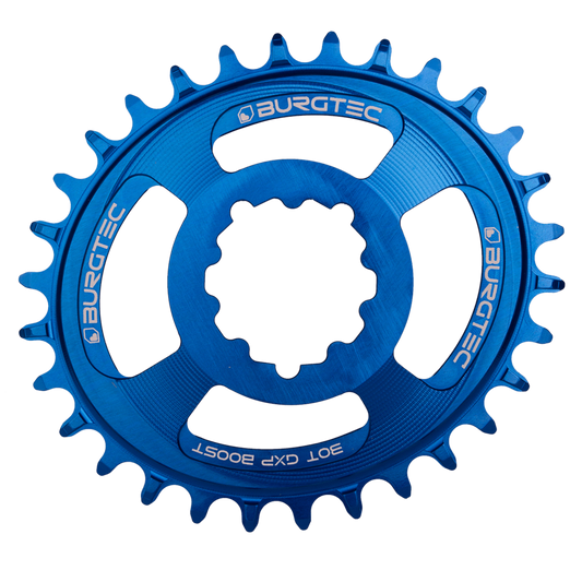 Burgtec Oval Chainring GXP 3mm Offset 30T Deep Blue