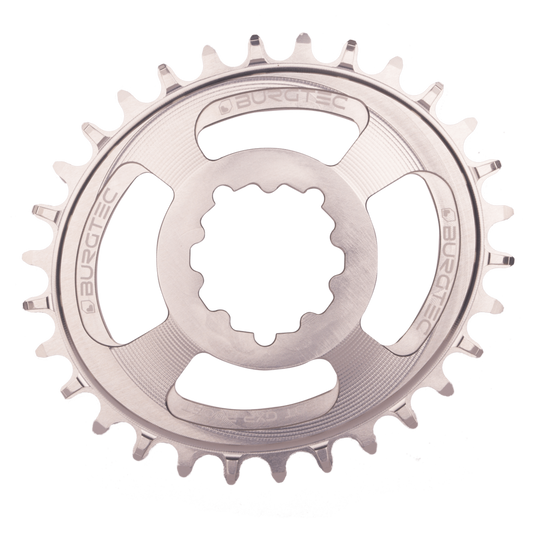 Burgtec Oval Chainring GXP 3mm Offset 30T Rhodium Silver