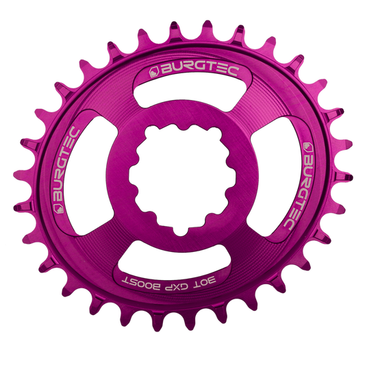 Burgtec Oval Chainring GXP 3mm Offset 32T Purple Rain