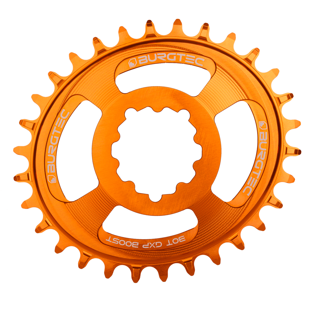 Burgtec Oval Chainring 32T GXP 3mm Offset Iron Bro Orange