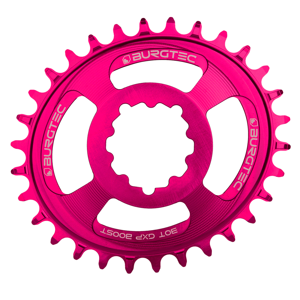 Burgtec Oval Chainring 32T GXP 3mm Toxic Barbie Pink