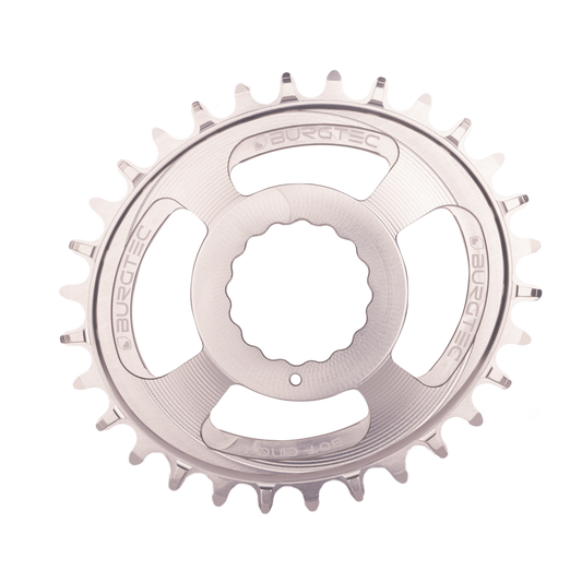 Burgtec Oval Chainring 30T Race Face Cinch Rhodium Silver