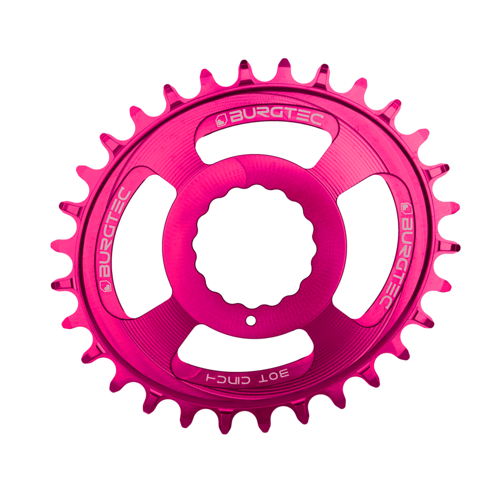 Burgtec Oval Chainring 30T Race Face Cinch Toxic Barbie Pink