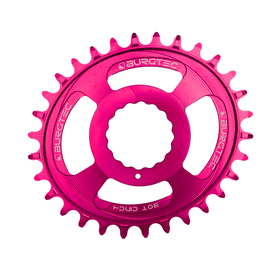 Burgtec Oval Chainring 30T Race Face Cinch Toxic Barbie Pink