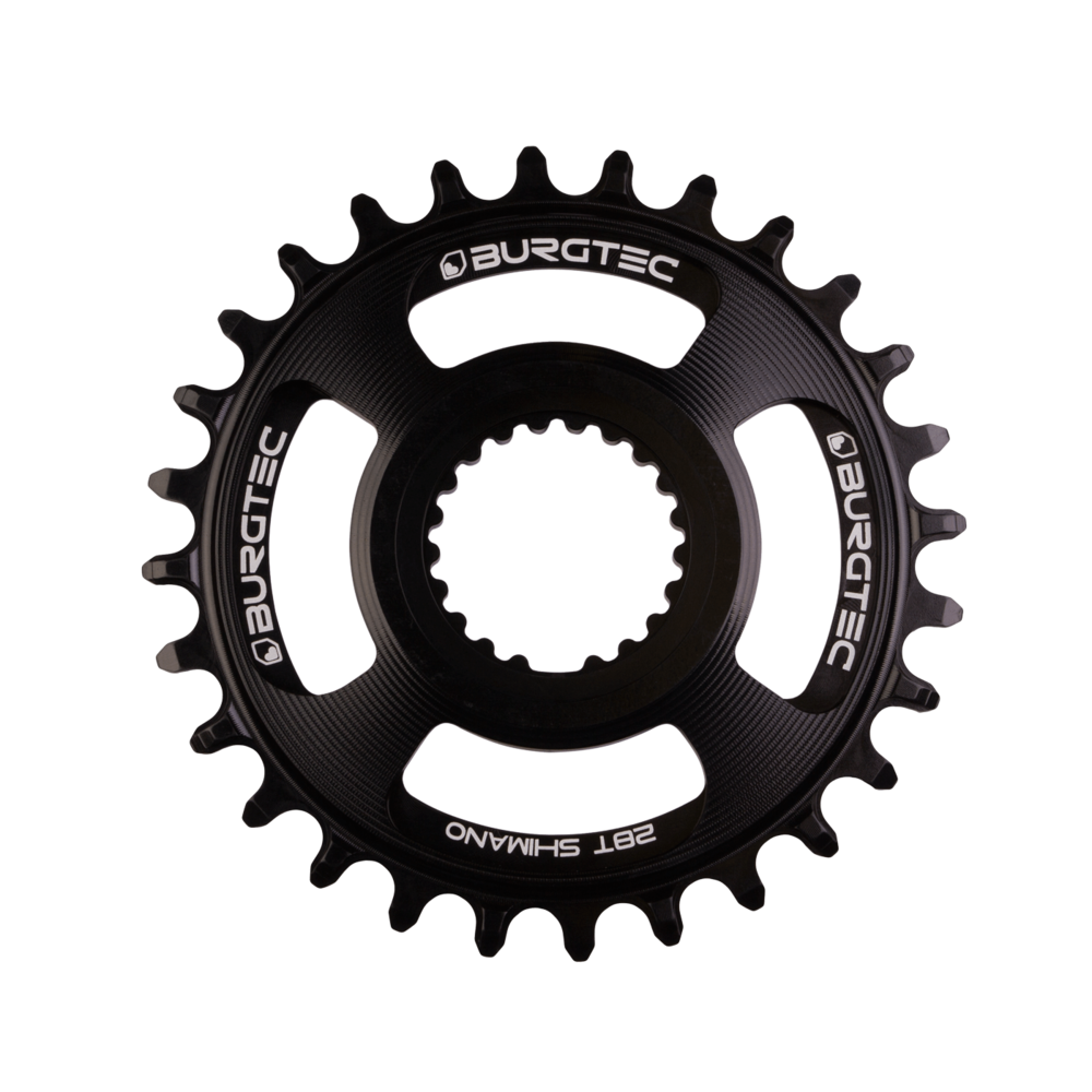 Burgtec Thick-Thin 12-Speed Chainring 28T Shimano Direct Mount Black