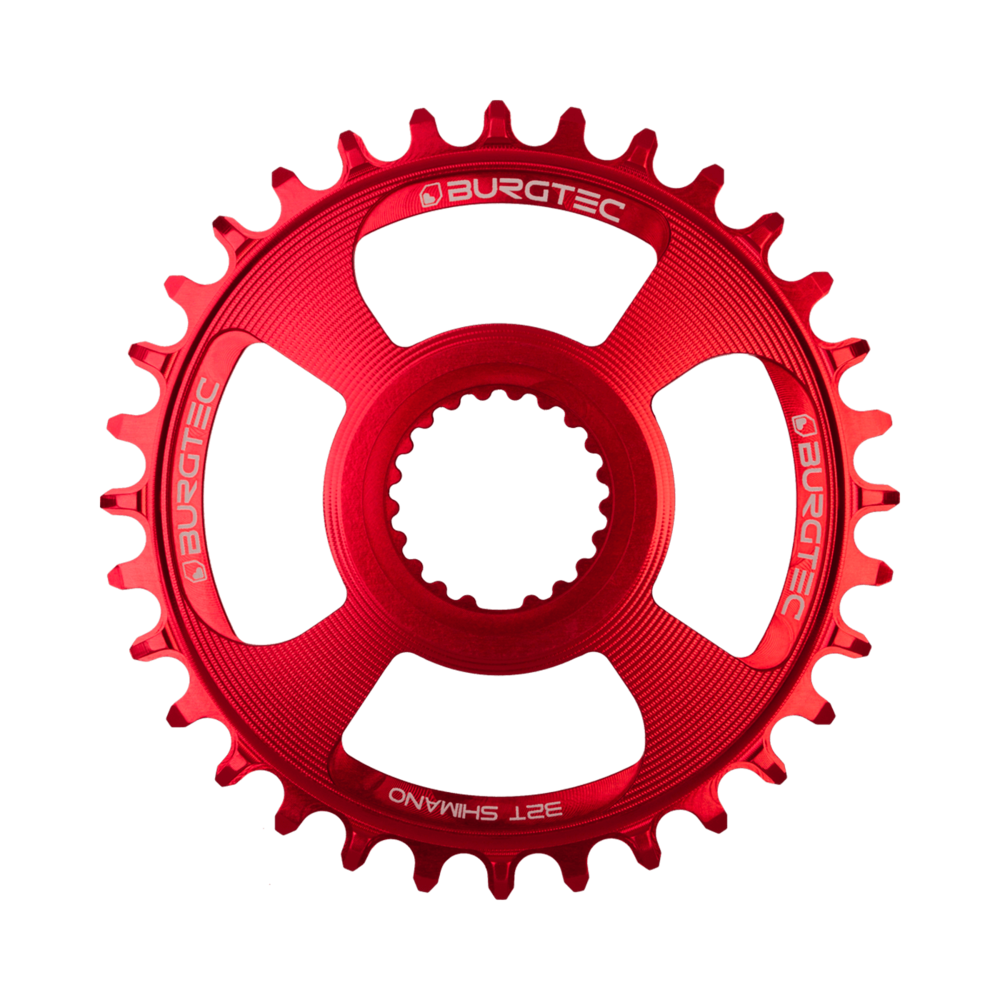 Burgtec Thick-Thin 12-Speed Chainring 30T Shimano Direct Mount Red