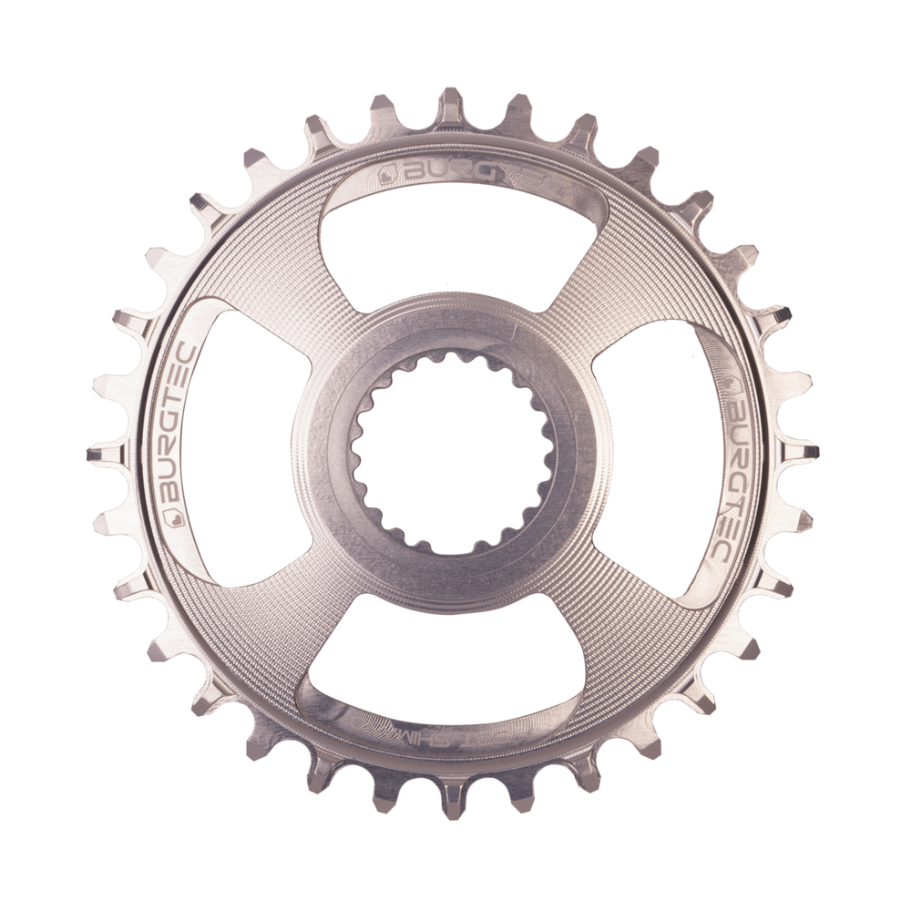 Burgtec Thick-Thin 12-Speed Chainring 28T Shimano Direct Mount Silver