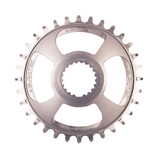 Burgtec Thick-Thin 12-Speed Chainring 28T Shimano Direct Mount Silver