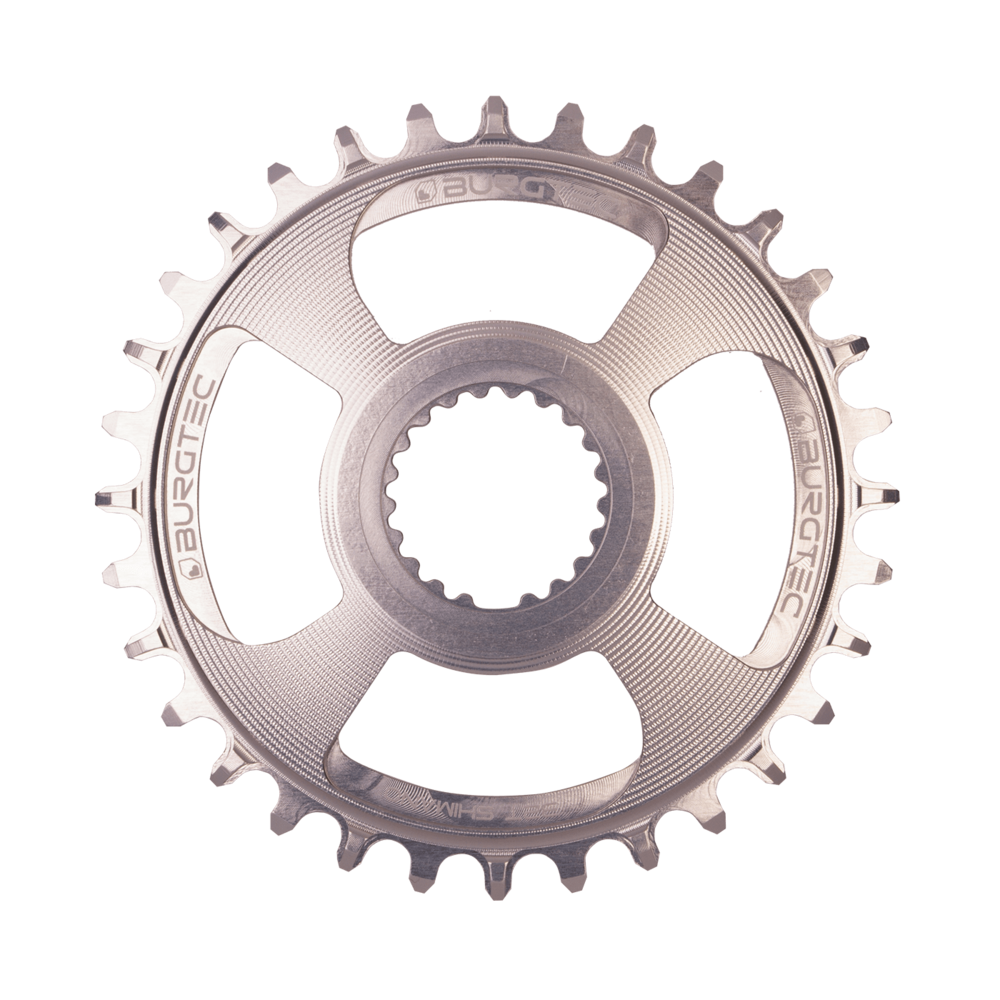 Burgtec Thick-Thin 12-Speed Chainring 30T Shimano Direct Mount Silver