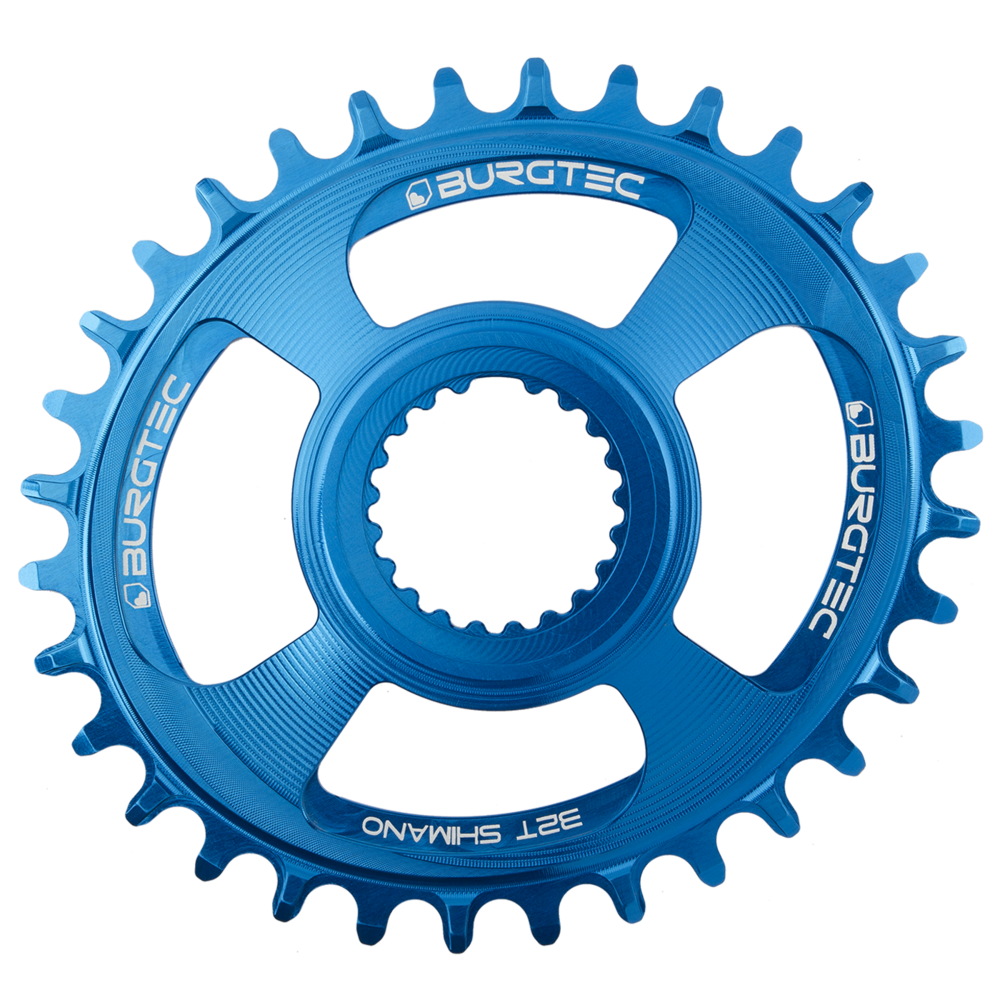 Burgtec Oval Chainring 12-Speed 30T Shimano Direct Mount Deep Blue