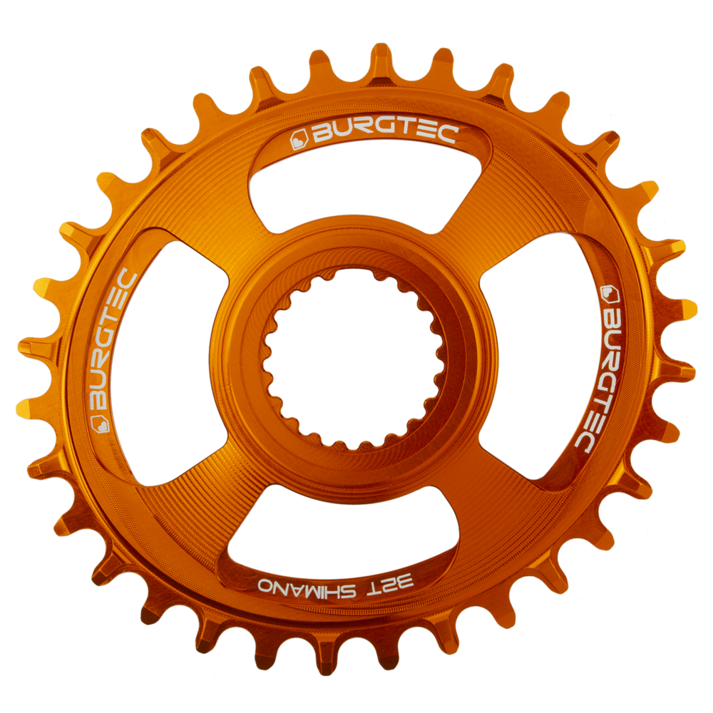 Burgtec Oval Chainring 12-Speed 30T Shimano Direct Mount Orange