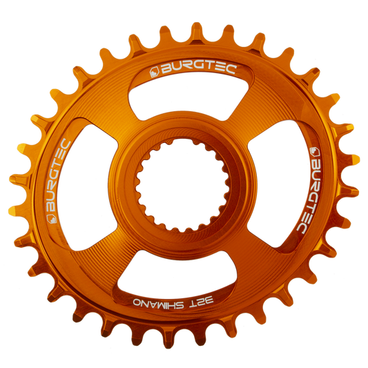 Burgtec Oval Chainring 12-Speed 30T Shimano Direct Mount Orange