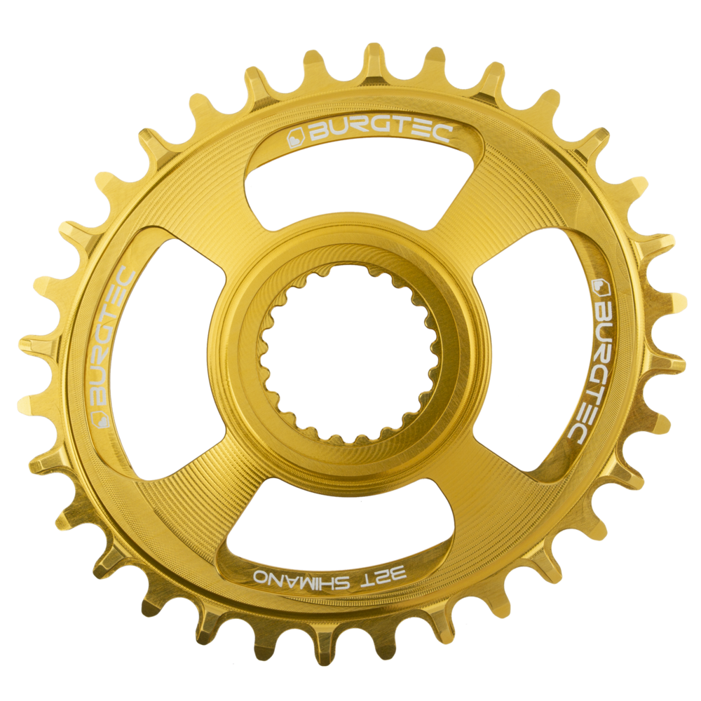 Burgtec Oval Chainring 12-Speed 32T Shimano Direct Mount Gold