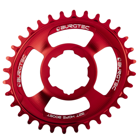 Burgtec Oval Chainring 32T Hope Boost Direct Mount Race Red