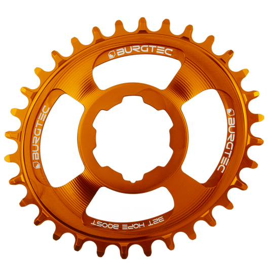 Burgtec Oval Chainring 32T Hope Boost Direct Mount Iron Bro Orange