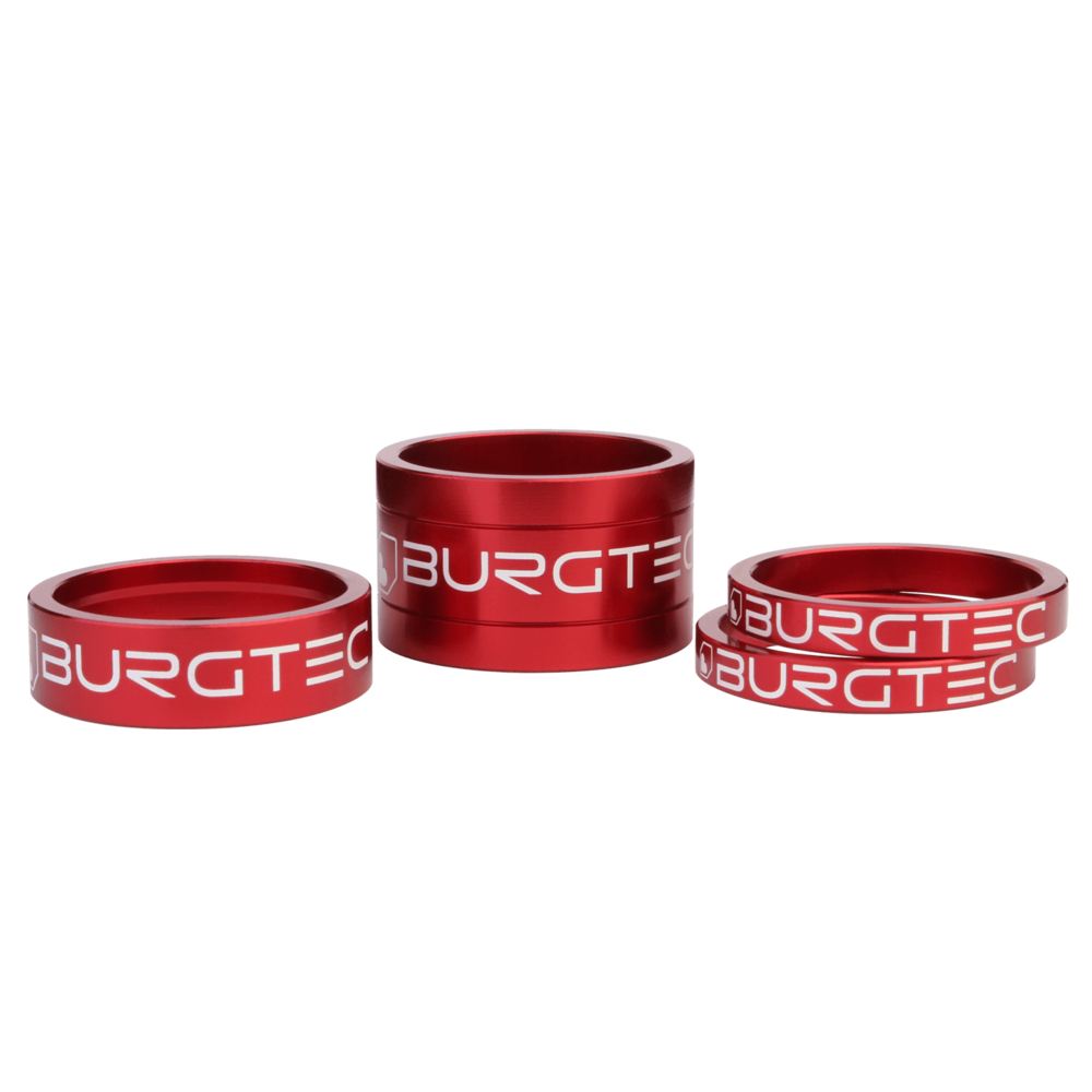 Burgtec Race Red Stem Spacer Kit 5mm x 2, 10mm, 20mm