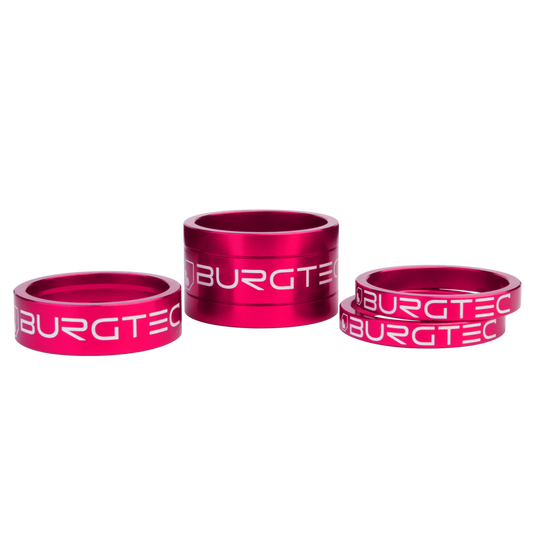 Burgtec Stem Spacer Kit Toxic Barbie Pink 5mm x 2, 10mm, 20mm