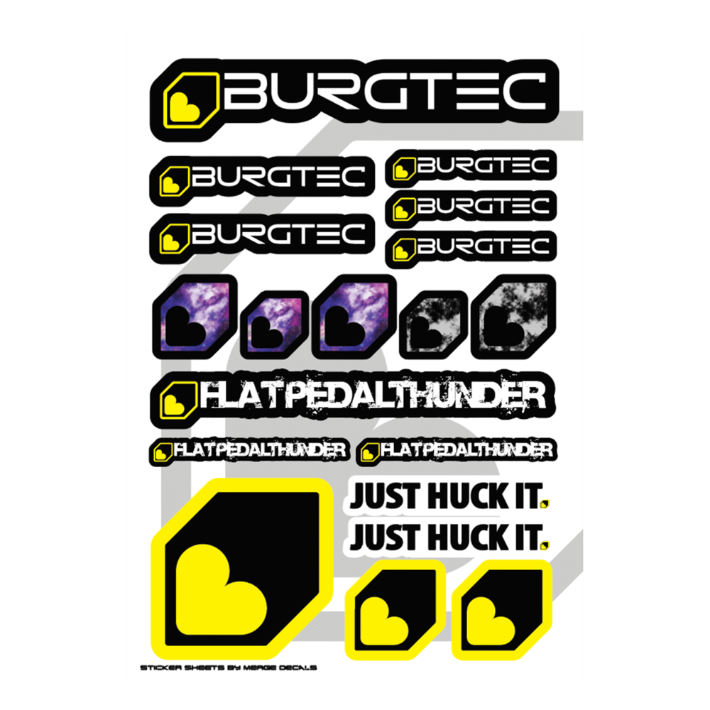 Burgtec A4 Sticker Sheet Customizable Decals