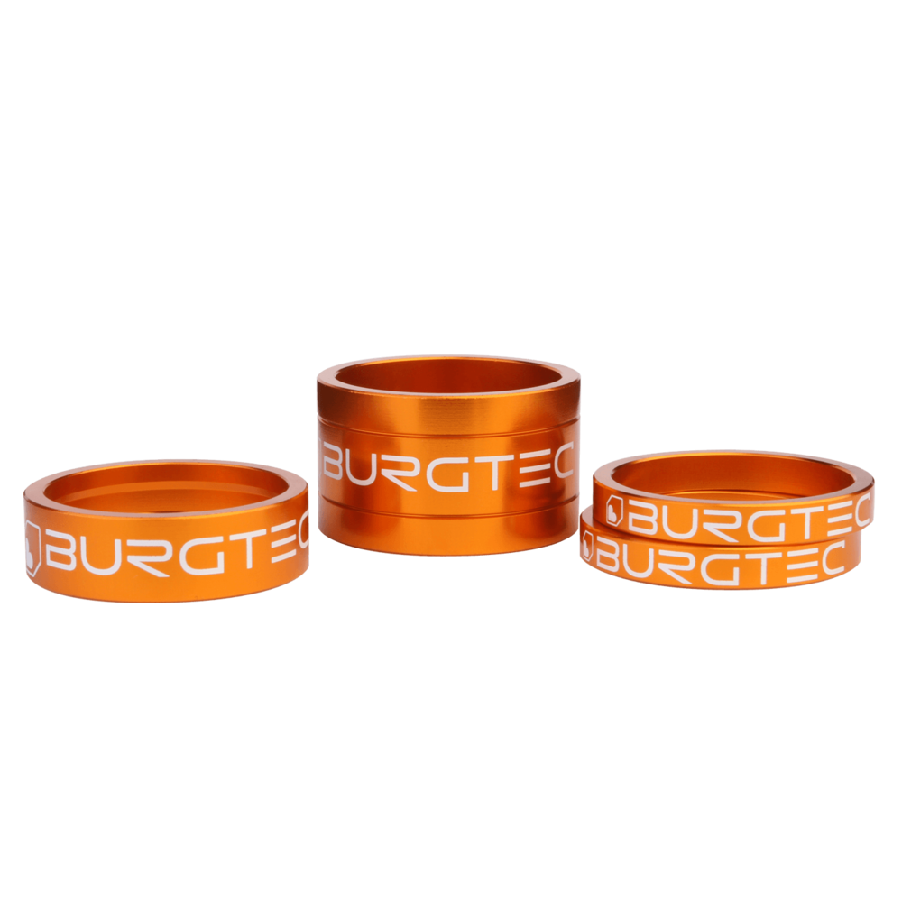 Burgtec Iron Bro Orange Stem Spacer Kit 5mm, 10mm, 20mm