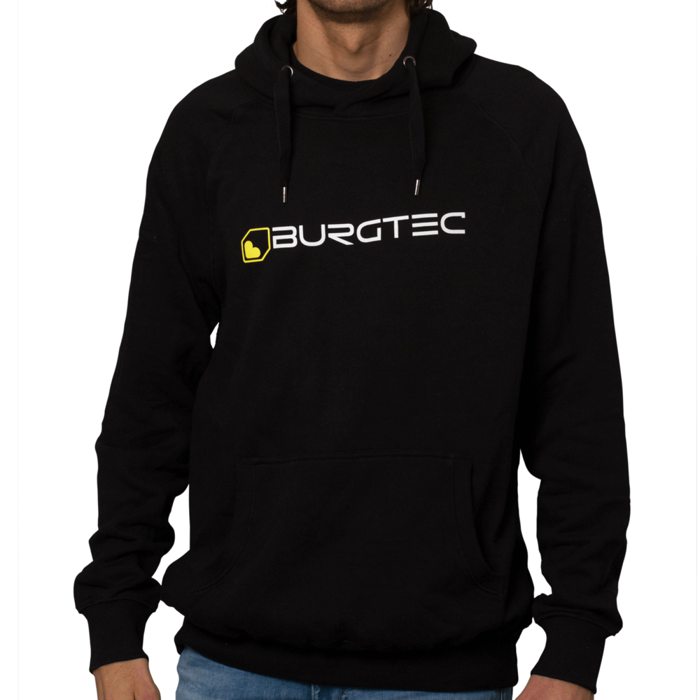 Burgtec Logo Hoody Black/Yellow Medium - Unisex Casual Wear