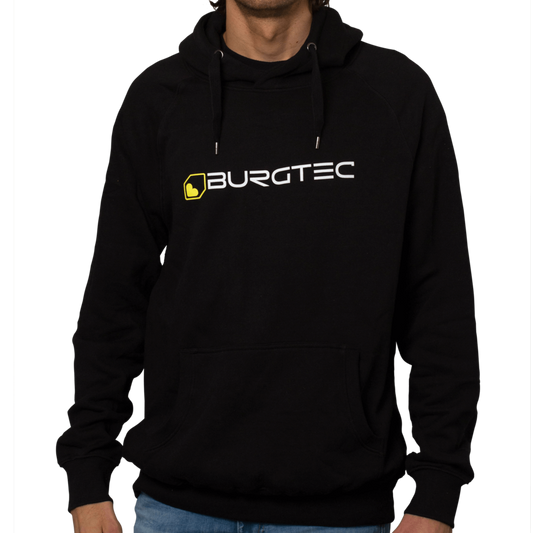 Burgtec Logo Hoody Black/Yellow Medium - Unisex Casual Wear