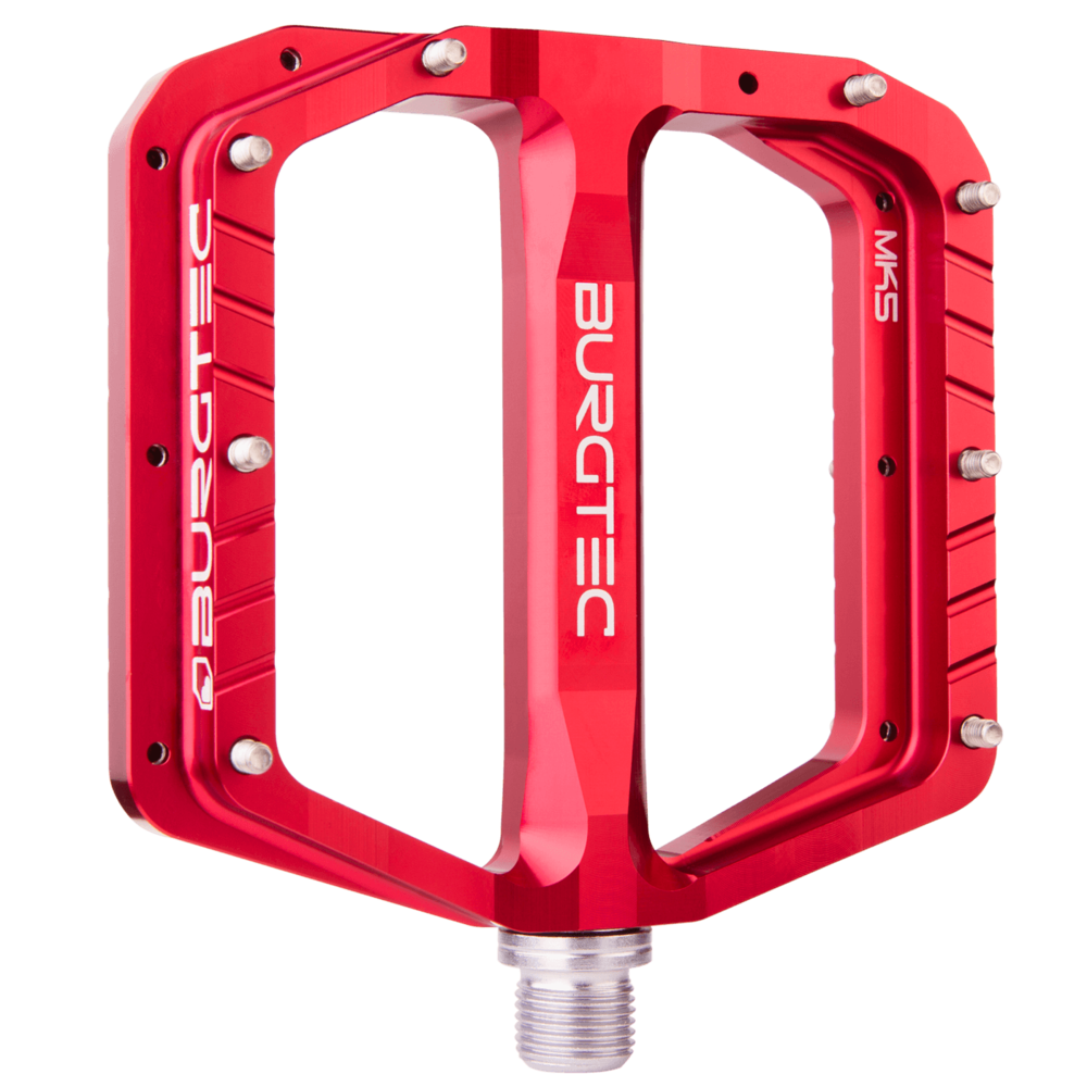 Burgtec MK5 Steel Flat Pedals 9/16" Race Red