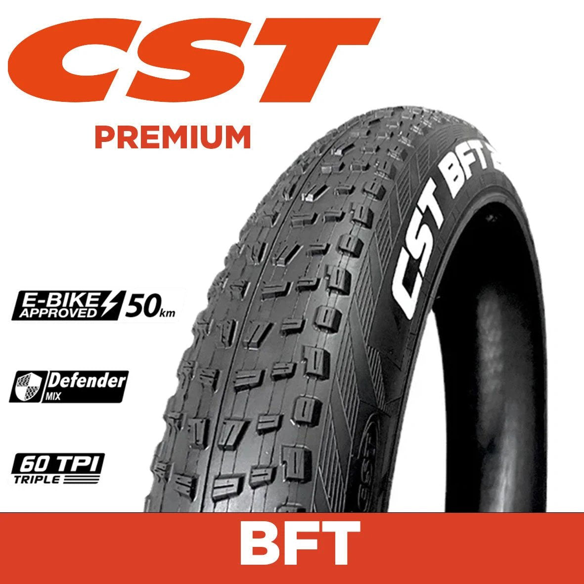 Cst 26 X 4.0 Bft Knobby Tyres - 26" Mountain Bike Tire