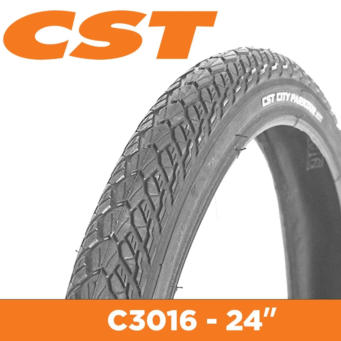 Cst C3016 24 X 1.75 Wire Tyres - Durable Tread For 24" Bikes