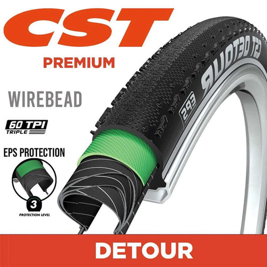 Cst Detour 700X38 Gravel Tyres - Durable Tread For Off-Road Adventures