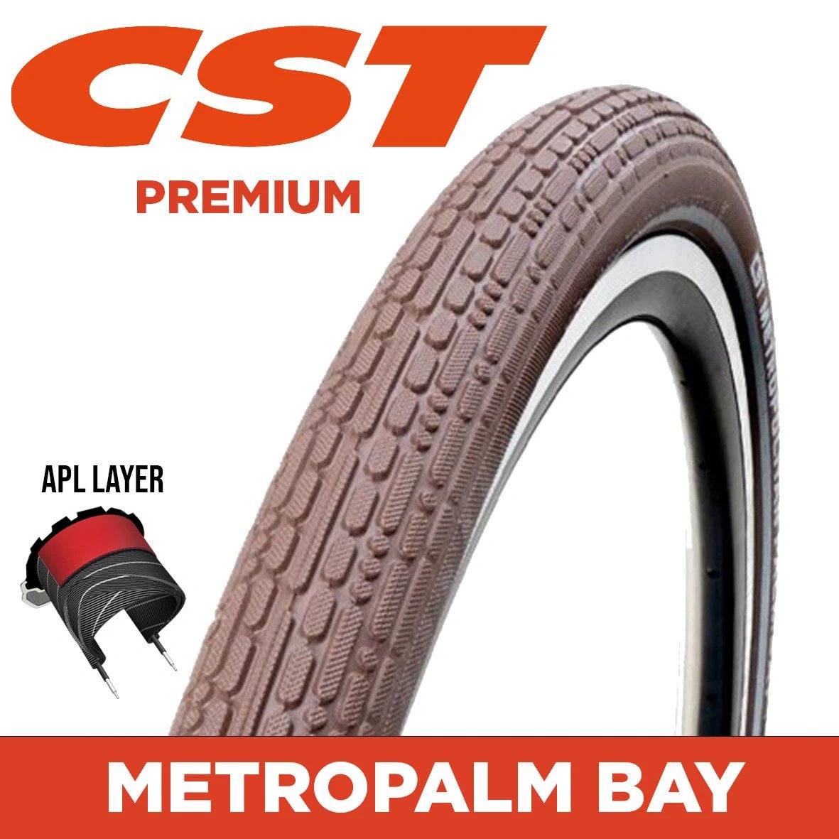Cst Metro 700X40 Brown Hybrid Tyres - 29" / 700C