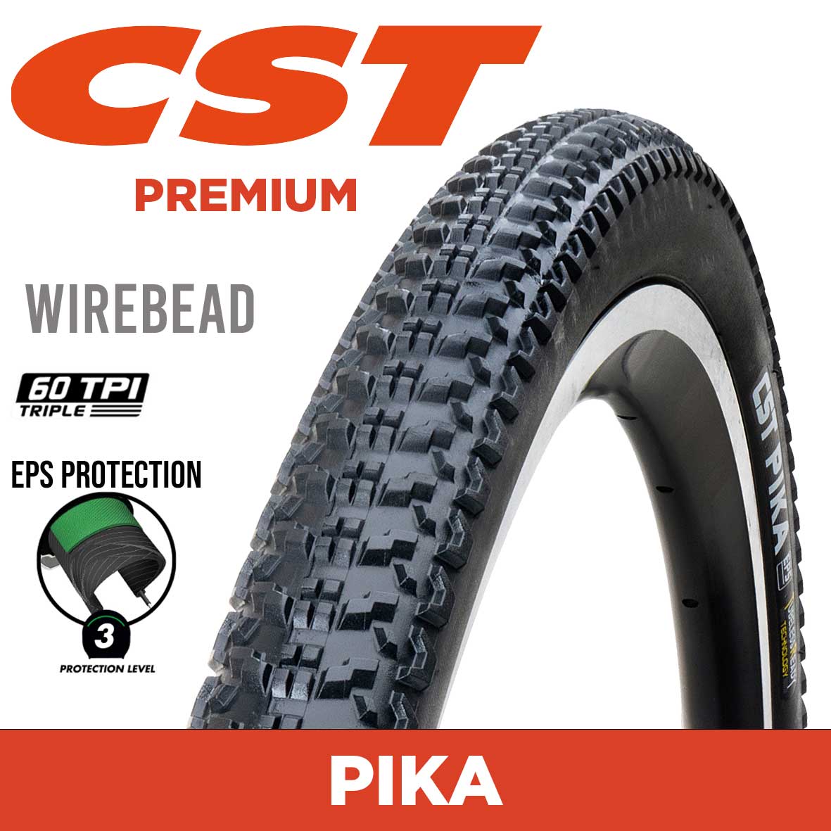 Cst Pika 700X42 Gravel Tyres - Durable Tread For 29" / 700C Bikes