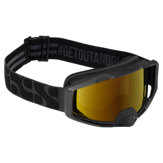 iXS Trigger Goggles Black Frame Mirror Gold Lens