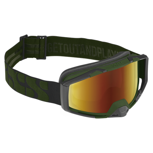 iXS Trigger Goggles Olive with Mirror Gold Lens