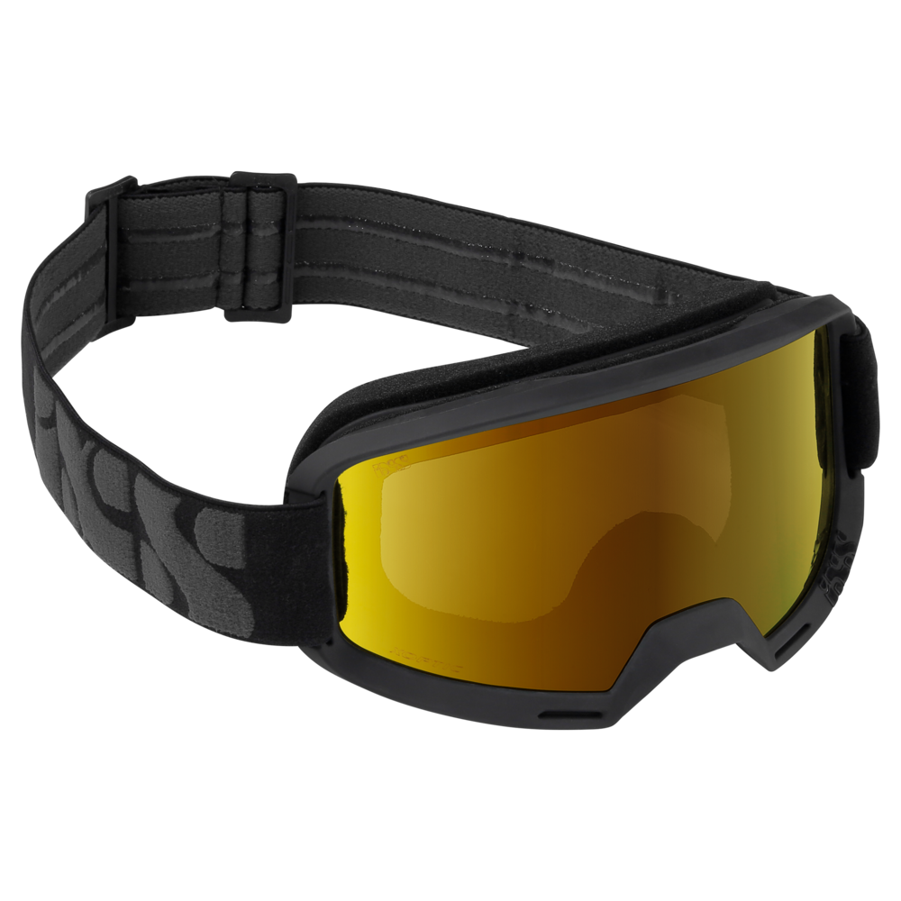 iXS Hack Goggles Black Frame Mirror Gold Lens