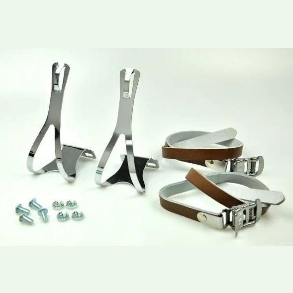 Kwt Wellgo Toe Clip Silver With Strap Pedal Accessories