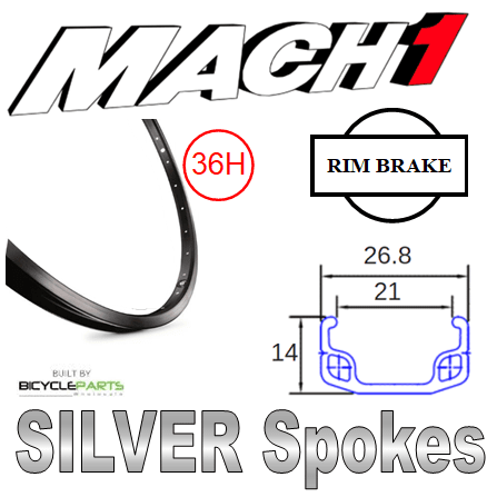 Mach1 26" Front wheel Quick Release 36H Black/Silver