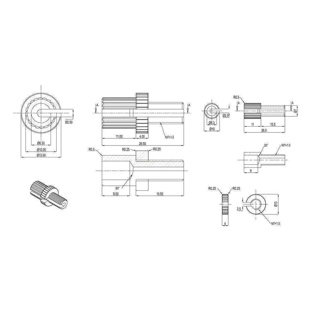 Marsone M1 M7 Alloy Sil Rim Brake Adjuster